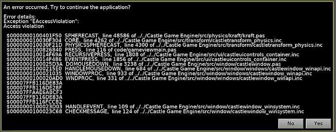 SphereCastCrash_NoColliders