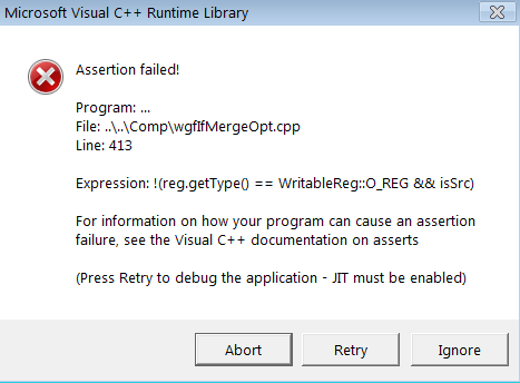 microsoft visual c++ runtime library