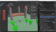 Simple castle demo model in Blender